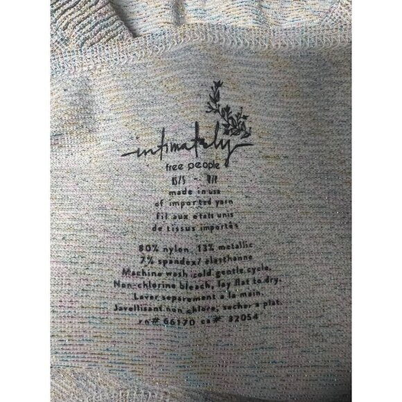 Free People Intimately Metallic Knit Cropped Tank Top, Spaghetti Straps, GLAM, - Picture 4 of 8